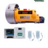 KIT OPERADOR DE CORTINA SEG 180KG CON FRENO, CENTRAL PLUS PARA OPERADOR  DE CORTINA Y 2 RADIO TRANSMISORES TX PLAY BLANCOS
