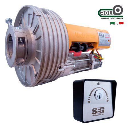 KIT OPERADOR DE CORTINA SEG 180KG CON FRENO ROLL Y KEY LECTOR EKO  OVERLAY