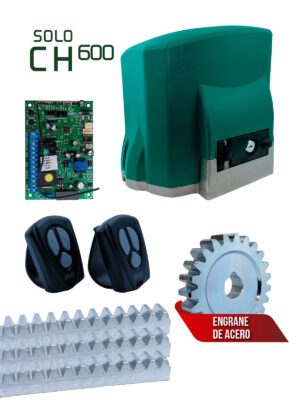 KIT SOLO CH 600 1/3HP 127V-60Hz- CON CENTRAL Y ENGRANE DE HIERRO 18 DIENTES  Y 3 CREMALLERAS DE ACERO DE 1MT