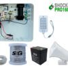 KIT ENERGIZADOR SHOCKER PRO CON LLAVE Y CONTROL INCLUYE SIRENA 30W,ROLLO DE ALUMINIO, 20MTS CABLE BUJIA Y BATERIA DE 12V