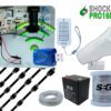 KIT ENERGIZADOR SHOCKER PRO CON WIFI, CON LLAVE Y CONTROL INCLUYE SIRENA DE 30W, 5 POSTES PARA CERCO SEG, 20 MTS BUJIA, ROLLO DE ALUMINIO