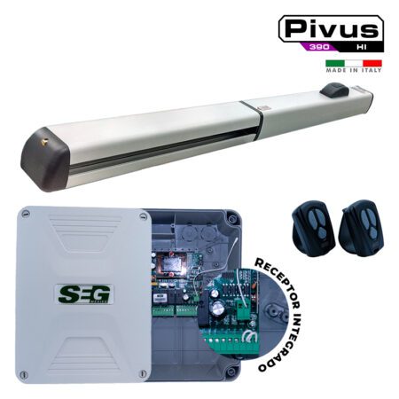 KIT 1 PIVUS-HI VASTAGO LARGO SEG, CENTRAL LRS2 CON DESACELERACION Y BOMBEO, RECEPTOR INTEGRADO Y 2 CONTROLES NEW