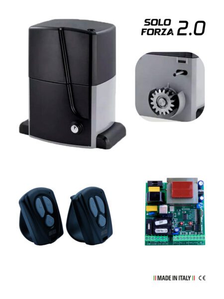 KIT MOTOR CORREDIZO SOLO FORZA2.0 FCE 127 VAC 60HZ C/QUADRO B601 220 VAC 60HZ  INCLUYE 2 RADIO TRANSMISORES NEW