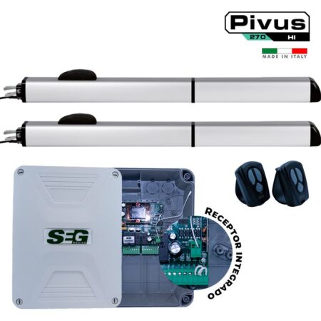 KIT 2 PIVUS HI-270 SPEED MINI, CENTRAL LRS2 CON DESACELERACION Y BOMBEO, RECEPTOR INTEGRADO Y 2 CONTROLES NEW