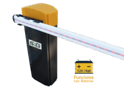 KIT BARRERA PRIME 24V CON PLUMA 4.30 MTS LED CON BATERIAS DE RESPALDO