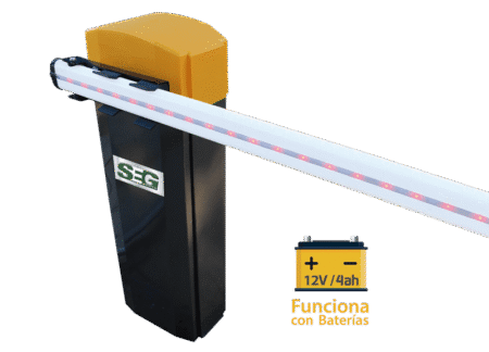 KIT BARRERA PRIME 24V CON PLUMA 4.30 MTS LED CON BATERIAS DE RESPALDO