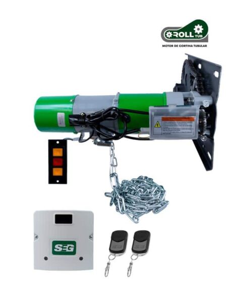 KIT OPERADOR CORTINA TUBULAR INDUSTRIAL SEG 350KG 127V RAPIDO,CENTRAL PLUS,2 AQUA,BOTONERA 3 PASOS,PLACA FIJACIÓN,CADENA DESTRABE