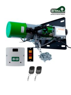 KROLLTUBAQ350 KIT OPERADOR CORTINA TUBULAR INDUSTRIAL SEG 350KG 127V RAPIDO,CENTRAL PLUS,2 AQUA,BOTONERA 3 PASOS,PLACA FIJACIÓN,CADENA DESTRABE
