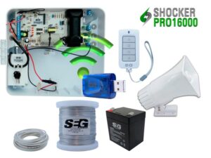 KIT ENERGIZADOR SHOCKER PRO WIFI CON LLAVE Y CONTROL INCLUYE SIRENA 30W,ROLLO DE ALUMINIO,CABLE BUJIA Y BATERIA DE 12V