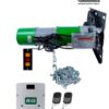 KIT OPERADOR CORTINA TUBULAR INDUSTRIAL SEG 350KG 127V RAPIDO,CENTRAL PLUS,2 AQUA,BOTONERA 3 PASOS,PLACA FIJACIÓN,CADENA DESTRABE